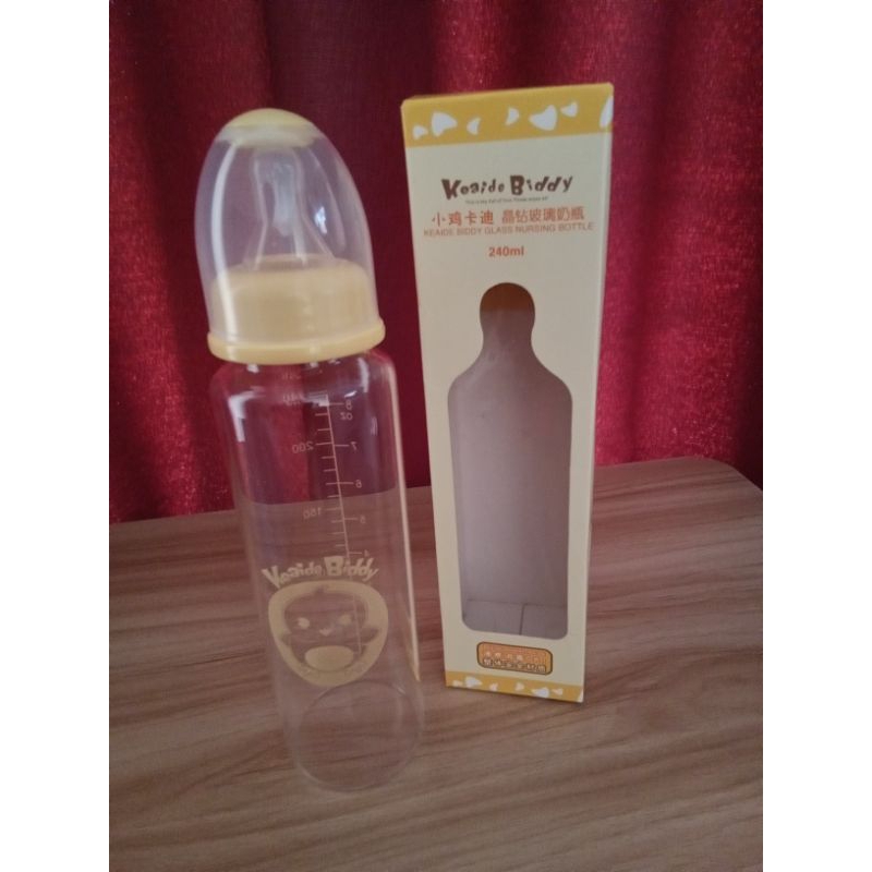 Glass Nursing Bottle 240ml / Botol Susu Kaca Awet 240ml Silicone Nipple