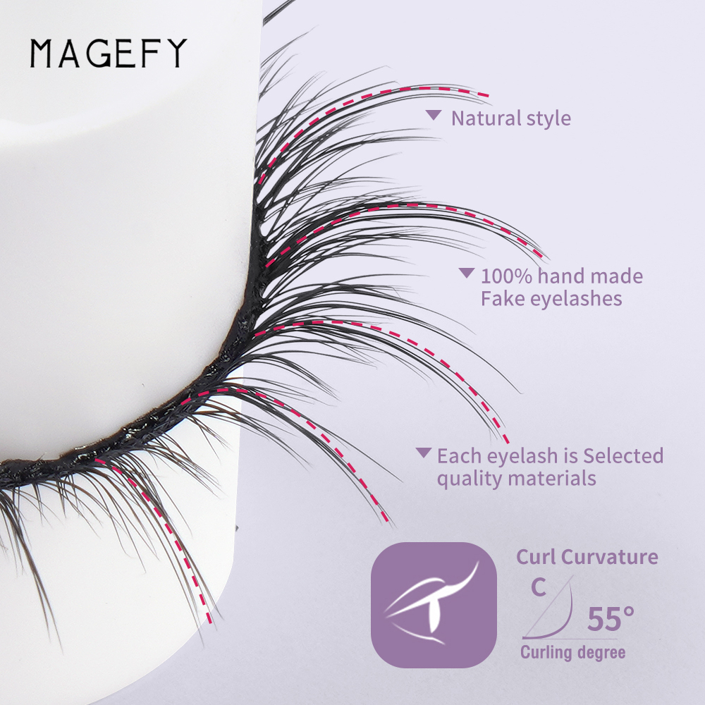 MAGEFY 3 Pasang Bulu Mata Tanpa Lem Natural 3D Eyelash Extension Bulu Mata Palsu 7420