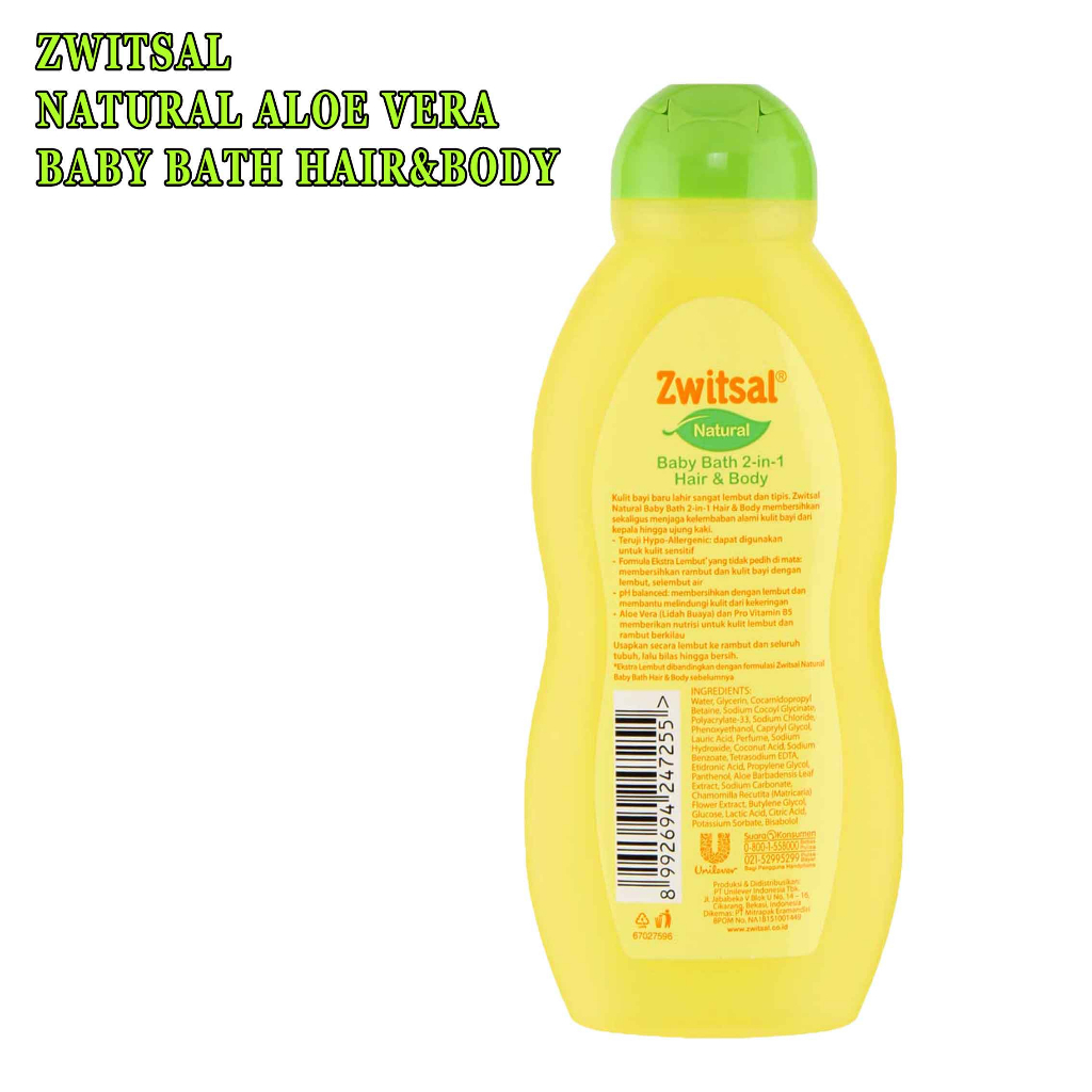 Baby Bath Hair &amp; Body* Zwitsal Aloe Vera* 200ml