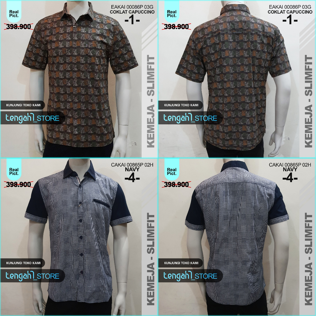 Kemeja CARDINAL Original Pola Slimfit | Kemeja Pria Lengan Pendek | Kemeja Lengan Pendek Motif Print