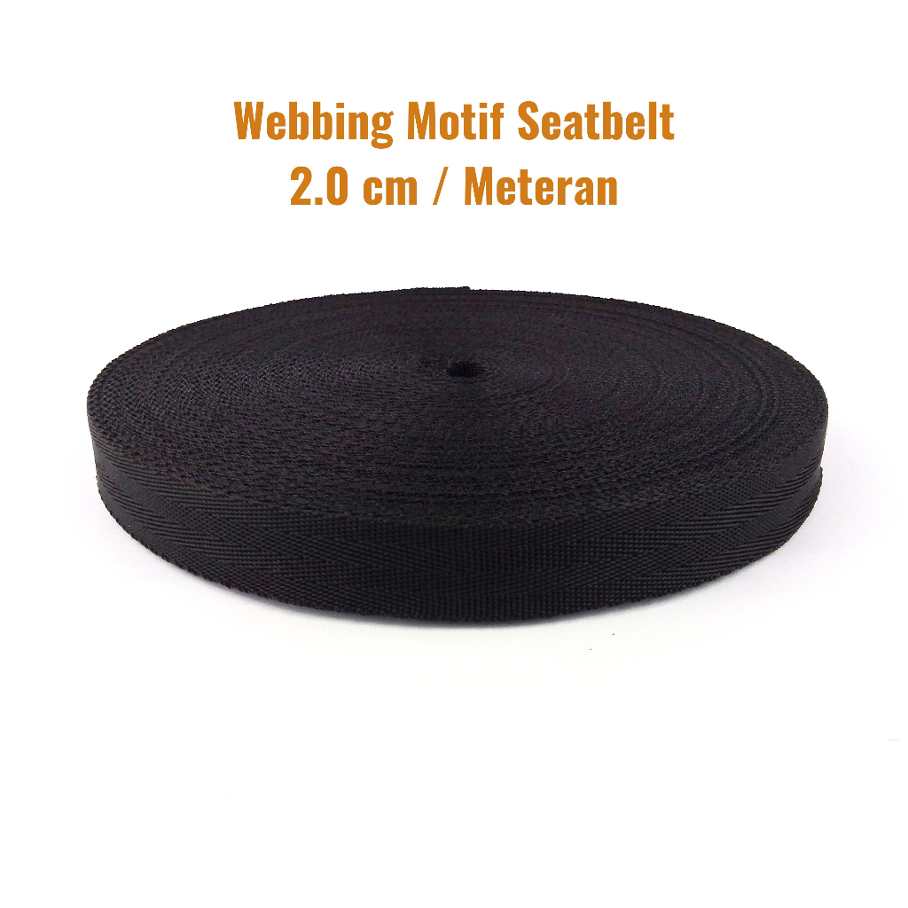 Tali Webbing / Bisban Tas Motif Seatbelt 2.0 cm Ecer Meteran