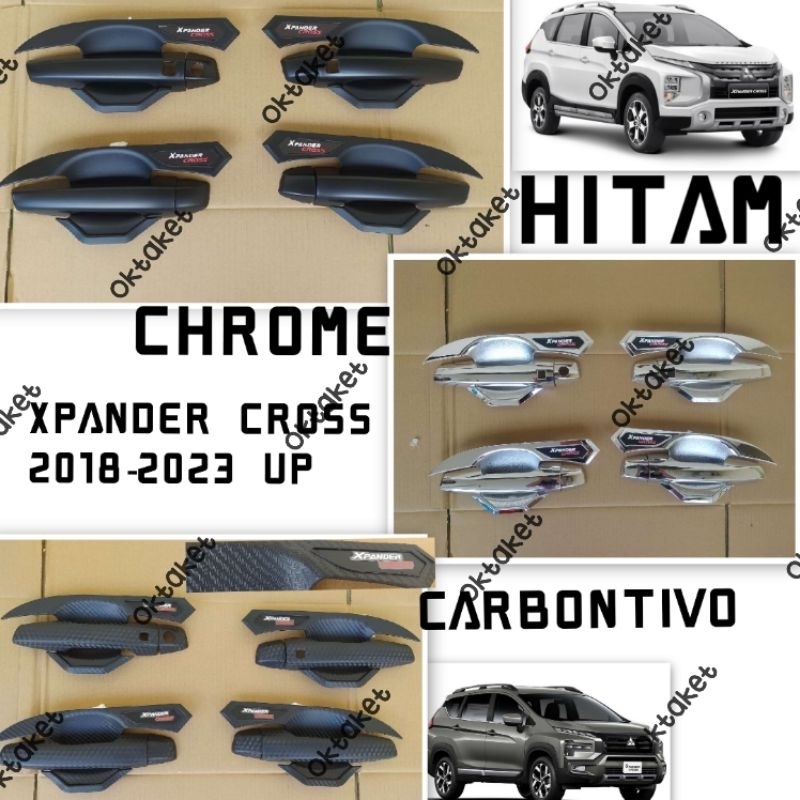 paket outer handle tank cover Xpander Cross 2018 2020 2023 2024 Hitam Chrome Carbontivo