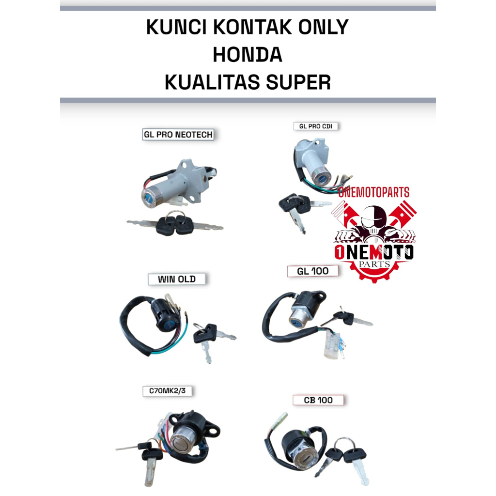 KUNCI KONTAK ONLY GL PRO CDI NEOTECH 100 WIN OLD C70MK2/3 CB100 HONDA KUALITAS SUPER