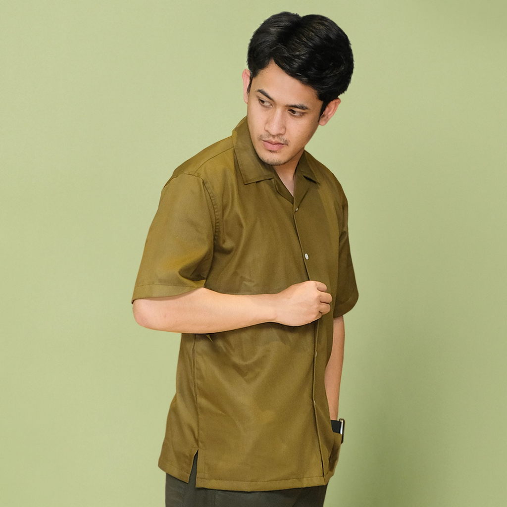 Orca Kemeja Pendek Ediz Relaxed Shirt Forest Green