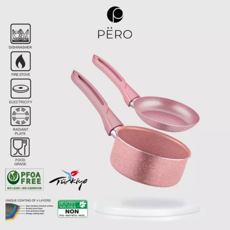 Pero set sauce pan + frypan 18cm