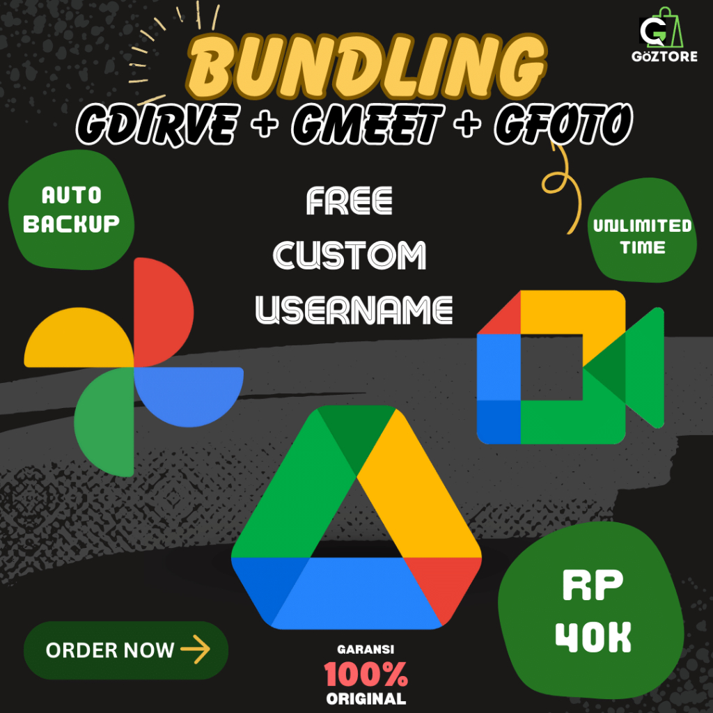 [BUNDLING] PAKET LENGKAP Google Drive Bonus Google Photos + Google Meet unlimited Lifetime Bergarans