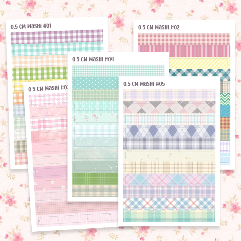 

Sticker Washi Tape Set Stiker Lembaran Hias Bujo Diary Grid Paper