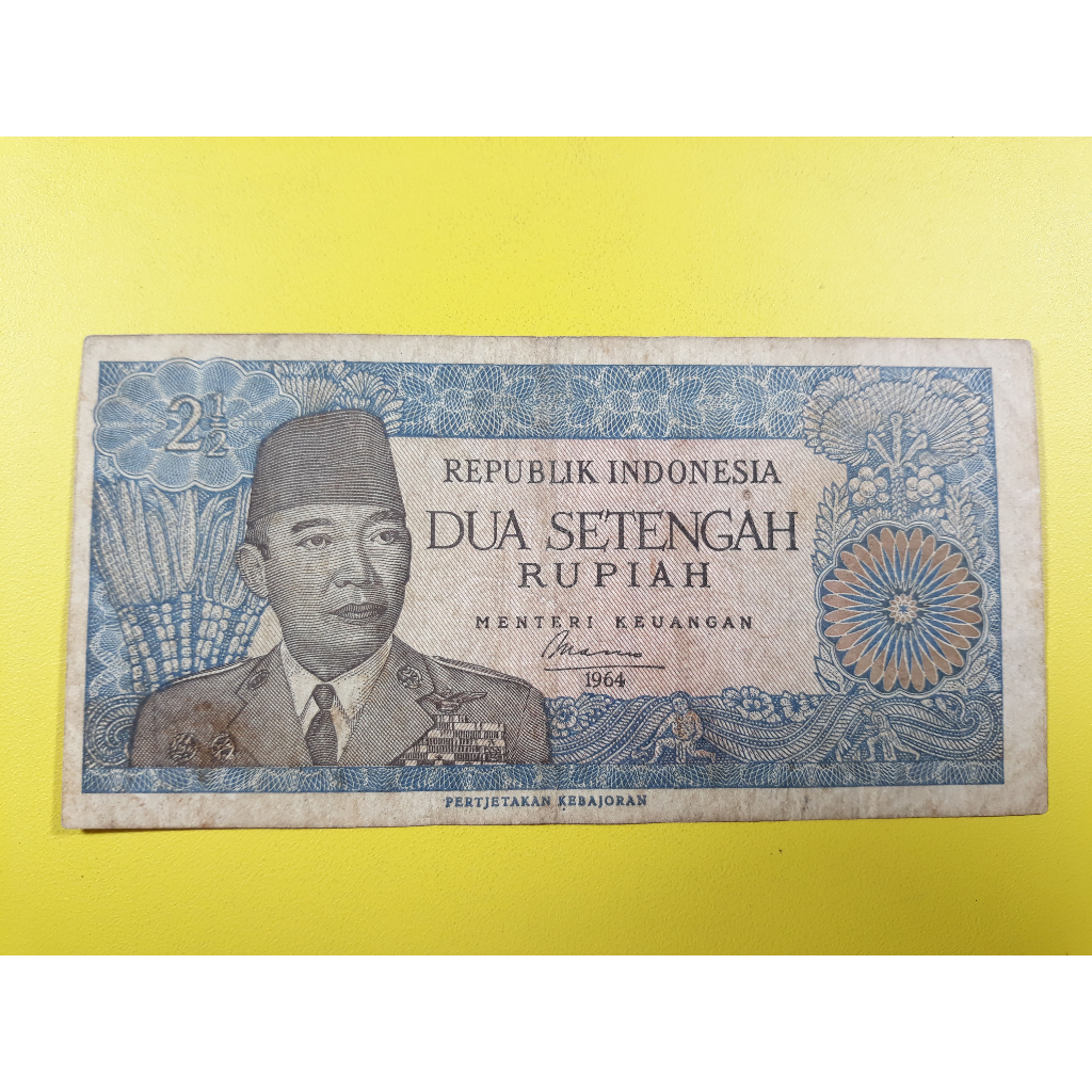 Uang Kuno Indonesia 2,5 Rupiah Sukarno Seri II Tahun 1964 VF