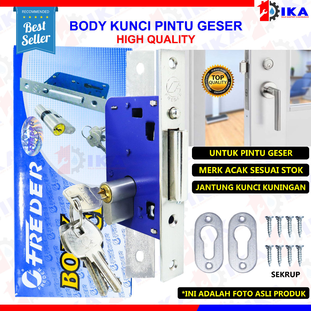 Body Kunci Mekar / Body Kunci Geser Sliding Door Stainless Steel / Body Dorong  / Body Kunci Pintu Dorong Body Kunci Pintu Dorong Slide - High Quality