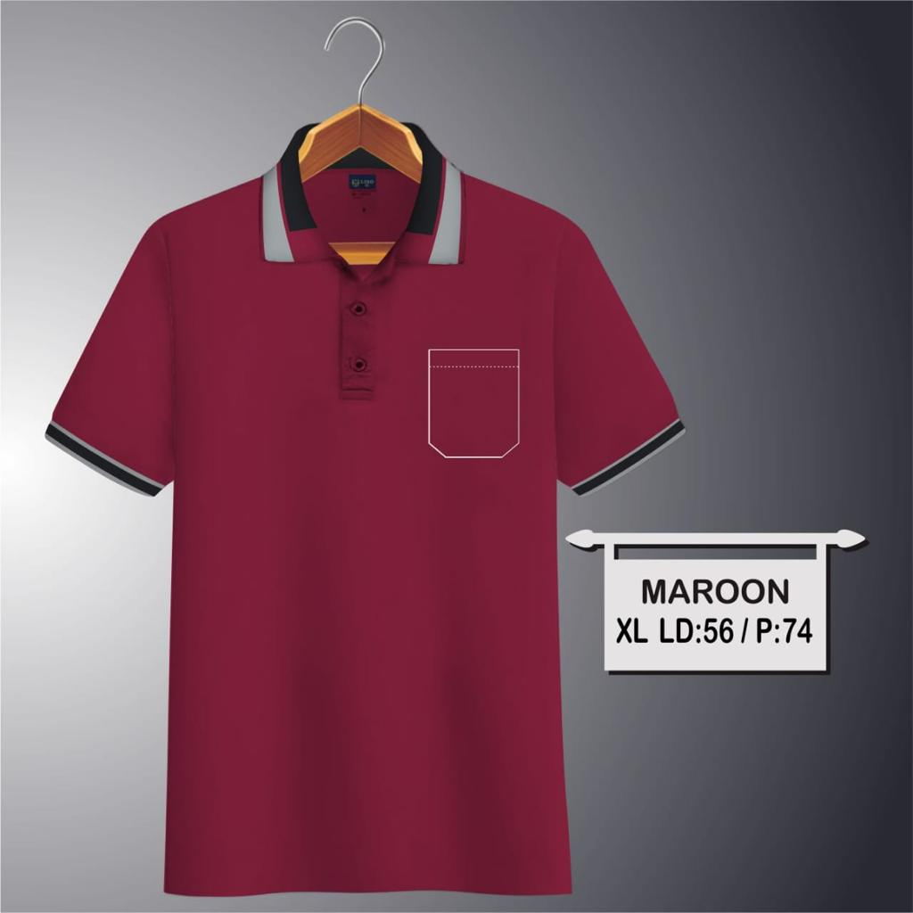 Kaos polos - Kaos Polo shirt combed cvc saku kerah kombinasi | kaos kerah pria polo shirt dewasa lengan pendek