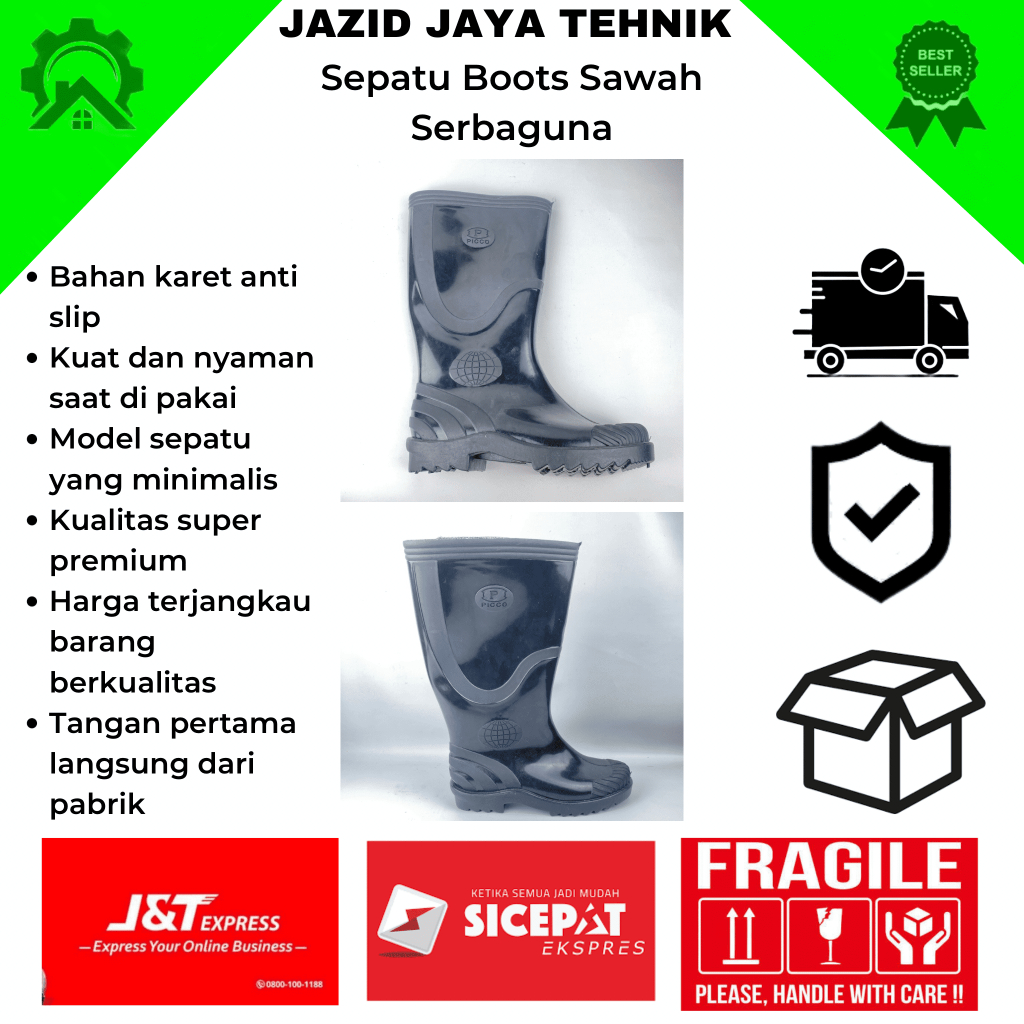 SEPATU BOOTS KARET- SEPATU BOOTS PRIA KUALITAS PREMIUM- SEPATU PRIA