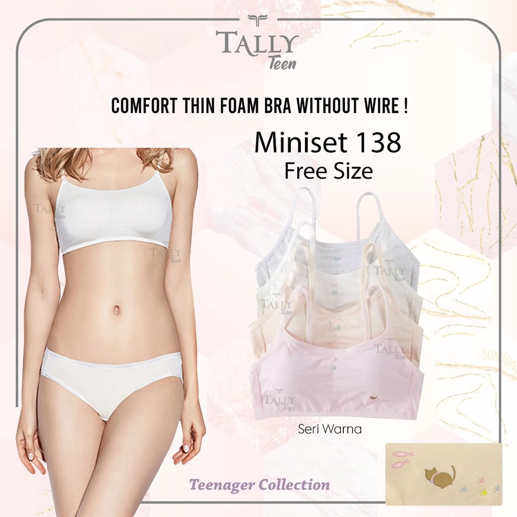 MINISET 138 TALLY -TALLY MINISET 138 - BRA REMAJA TALI KECIL DENGAN CUP BUSA YG BISA DILEPAS (TANPA 