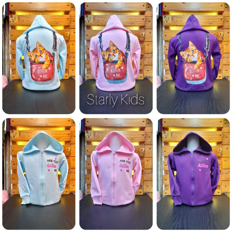 Model Terbaru/Jaket Anak Perempuan Cat Kitten/Kids Jacket/Jaket Anak Perempuan 6 Tahun/Jaket Anak Pe