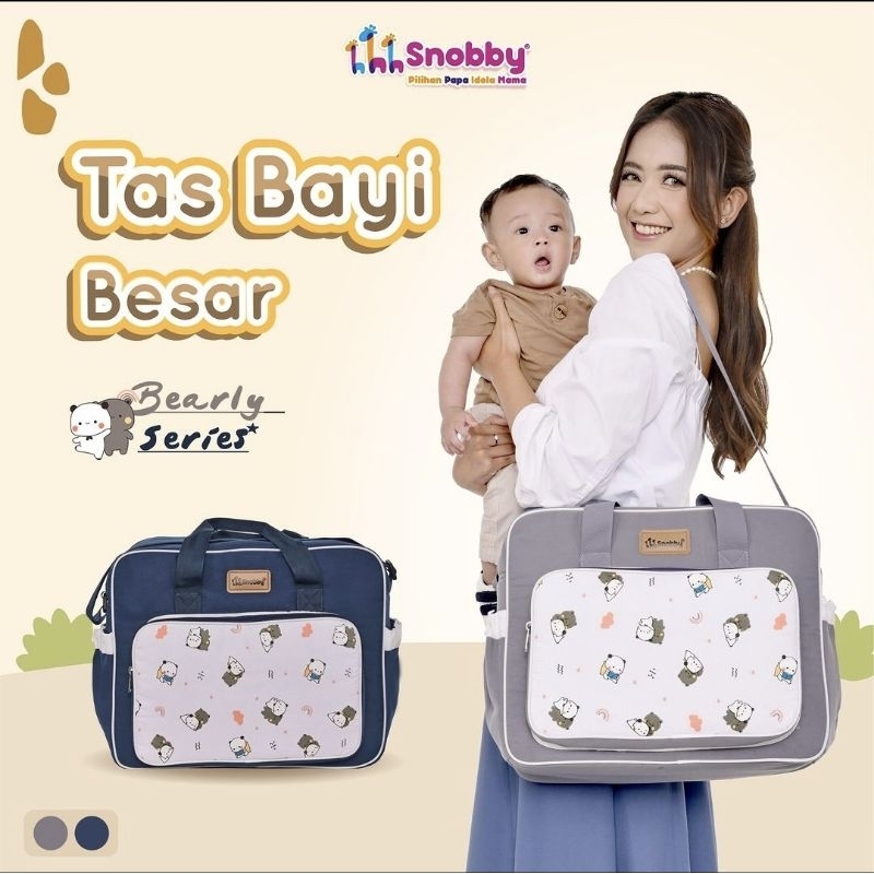 Snobby Tas Bayi Besar Saku Print Bearly Series - SBT 7371
