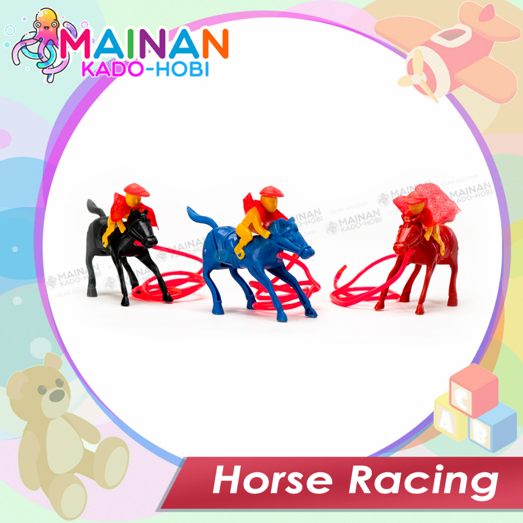 MAINAN MOTORIK ANAK TRADITIONAL LAKI RACING HORSE BALAP KUDA LARI PENCET