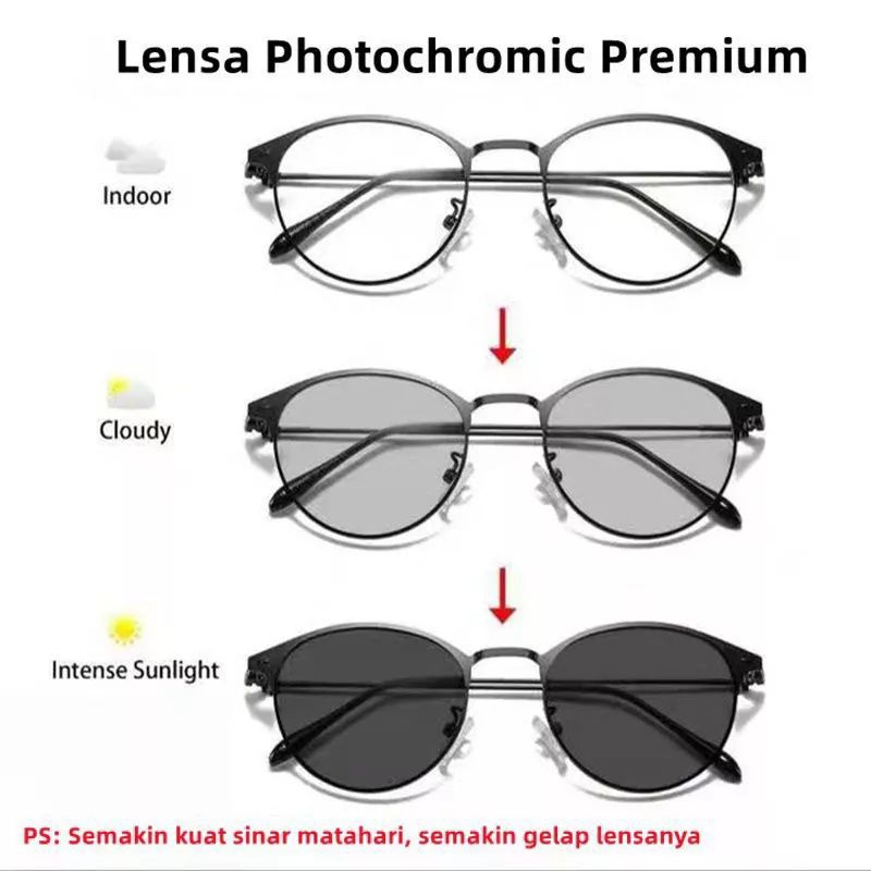 KACAMATA POLARIZED UV 400 TREND TERBARU LENSA PHOTOCHROMIC 2 IN 1 RETRO KOREAN