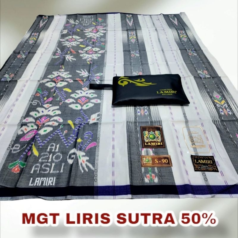 SARUNG LAMIRI S90 ORIGINAL TENUN ASLI MOTIF MGT LIRIS JAHIT TENGAH | PEMBAYARAN BISA COD