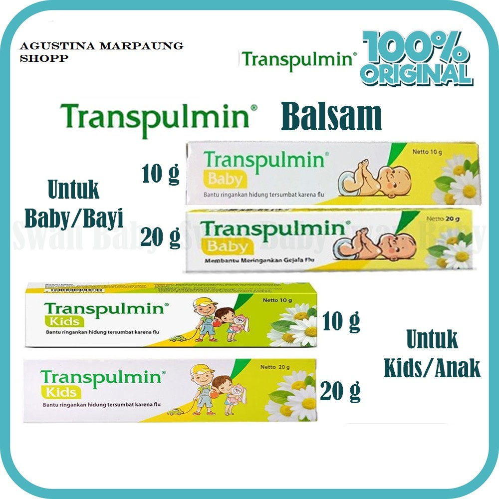 TRANSPULMIN BABY / Transpulmin KIDS Balsam Bayi Anak 20 Gr / 10 Gr (meringankan hidung tersumbat karena flu)