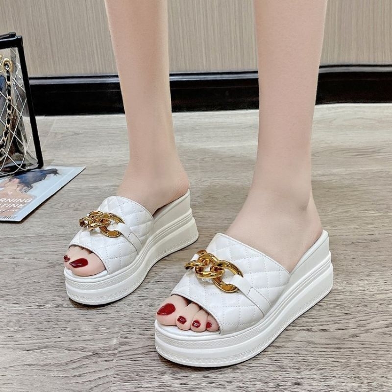 SN859 - Sandal Wedges Hak Tinggi Fashion Wanita