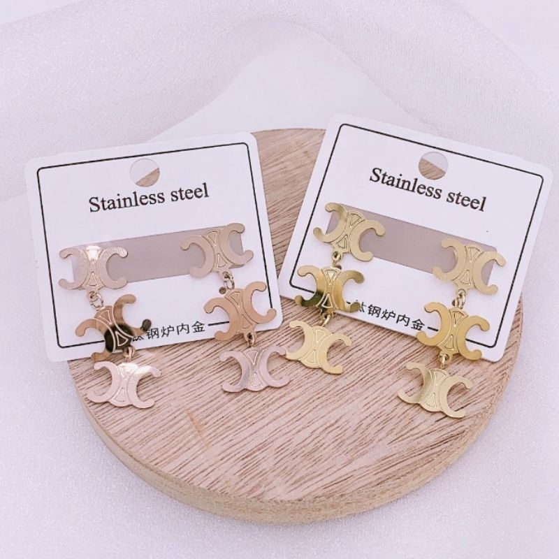 Anting Titanium asli Premium Quality Anti karat anti alergi Stainless steel ori At608