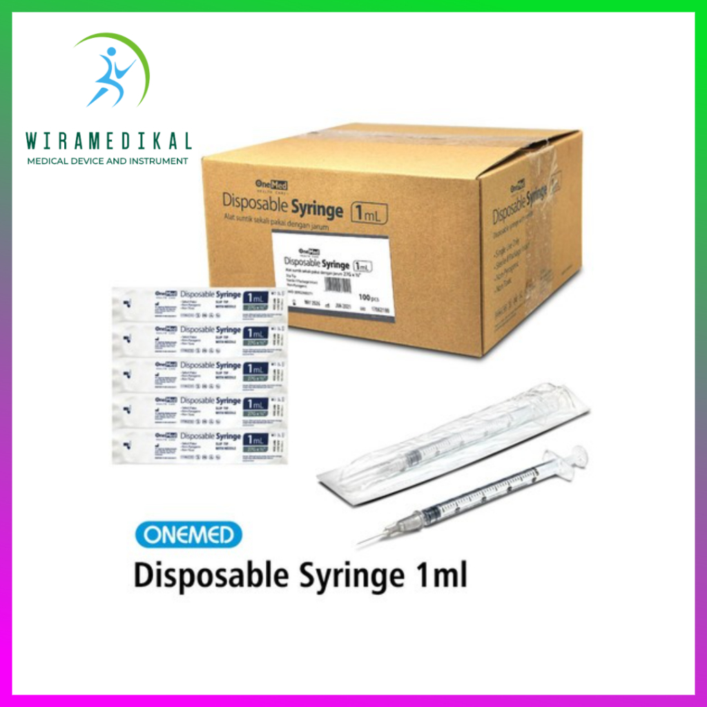 Disposable Syringe 1cc, 3cc, 5cc, 10cc OneMed - Spuit 1ml, 3ml, 5ml, 10ml, One Med