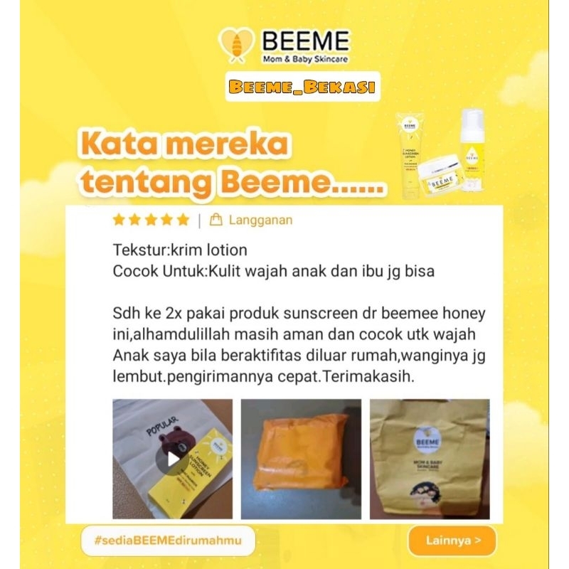 [FREE GIFT] Beeme Honey Sunscreen Lotion With Niacinemaid Spf 50++