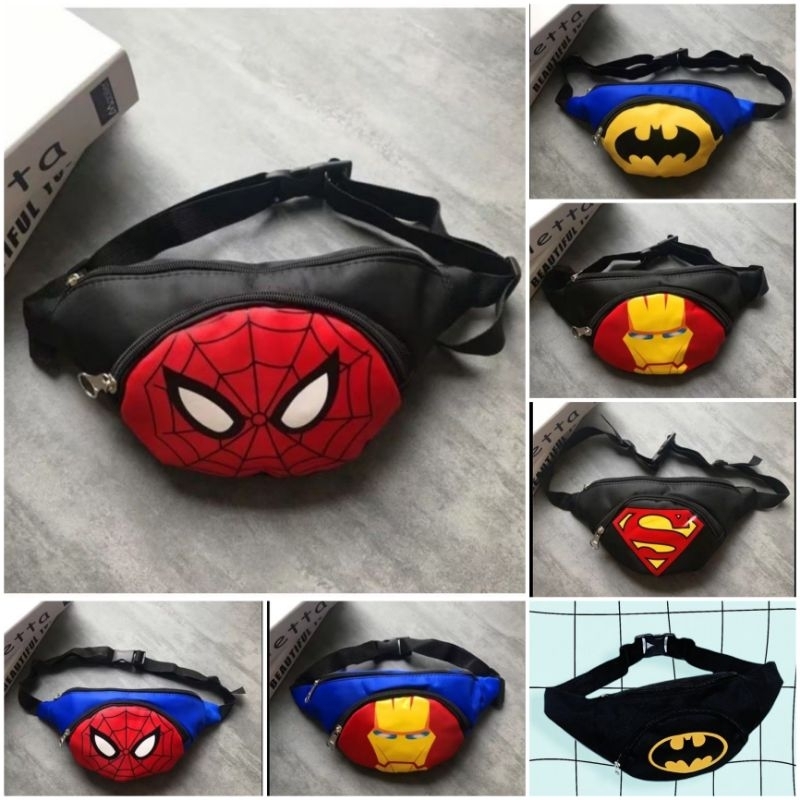 Tas selempang anak karakter super hero waistbag anak tas bahu anak laki laki tas pinggang anak laki usia 2-10 Tahun cod