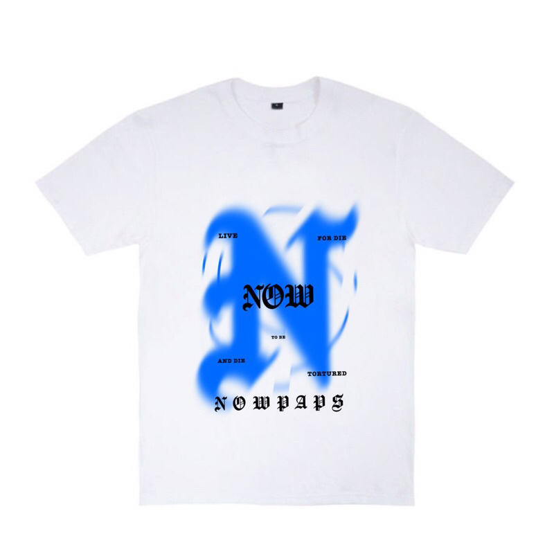 T-shirt NOWPAPS TERTURED white/black cotton Short sleeve t-shirt