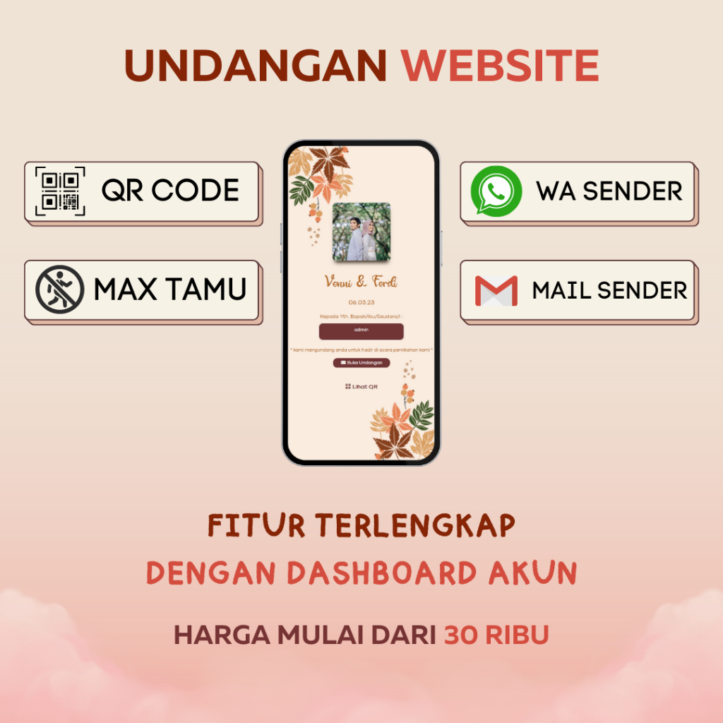Undangan Digital Website Pernikahan - QR Code, Premium Feature