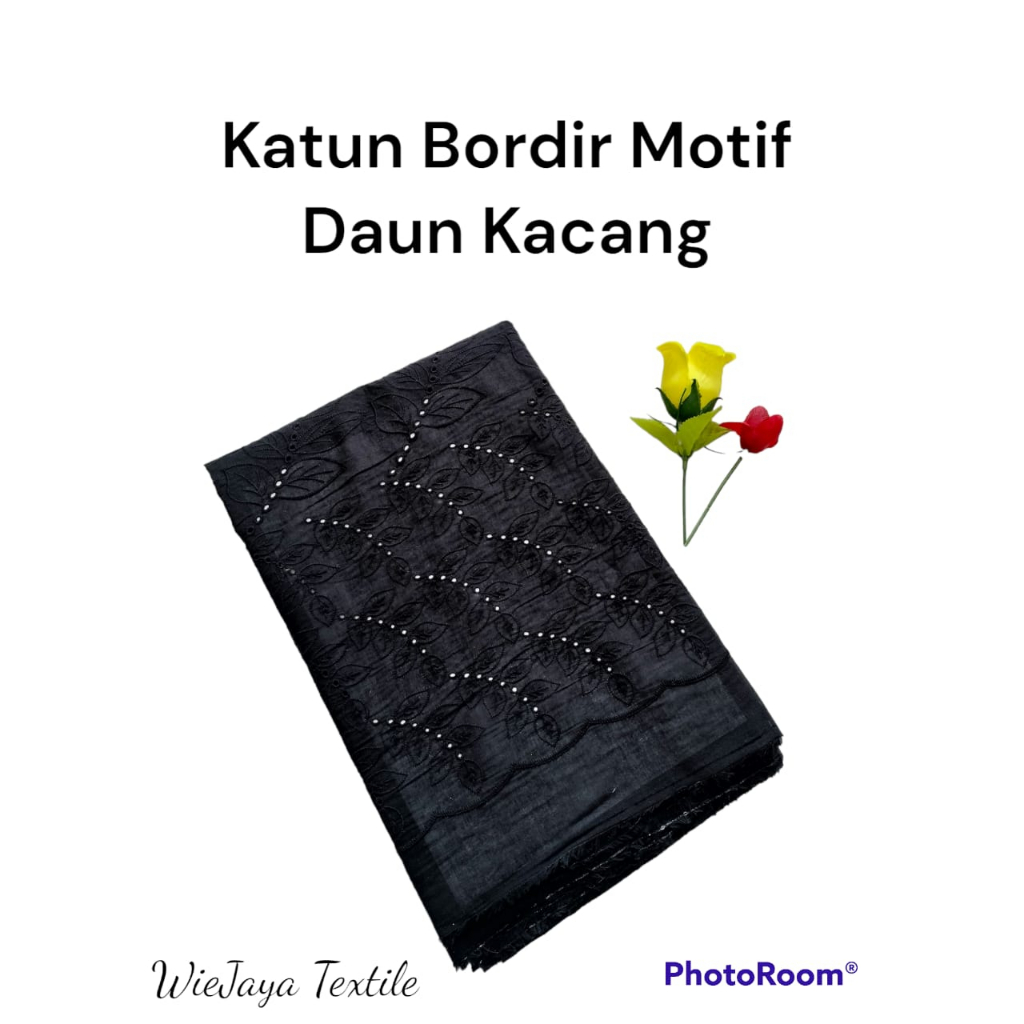 Katun Bordir Murah Motif Daun Peanut Grade A, cocok utk Mukena, Dress, Atasan, Gamis, Outher, Baju Anak dan dewasa, Adem nyaman dipakai Tipis Bolong Bolong