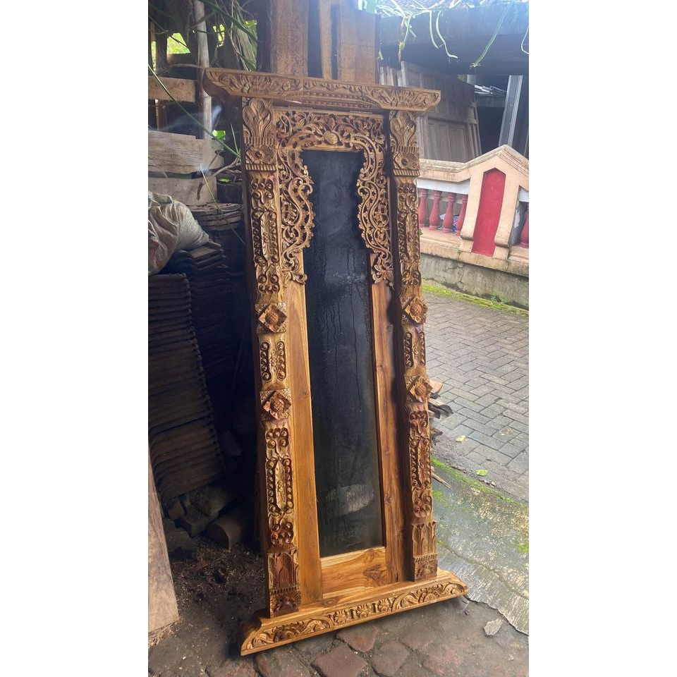 pintu jendela gebyok model panjang kayu jati