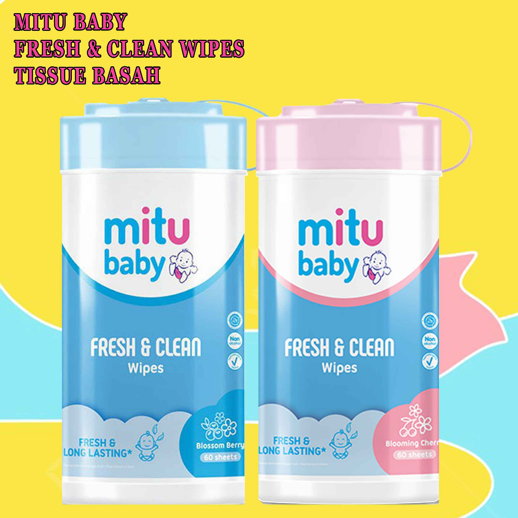 Mitu Baby/ Fresh &amp; Clean Wipes/ Tissu Basah/ Tissu Bayi/ 60 Sheet