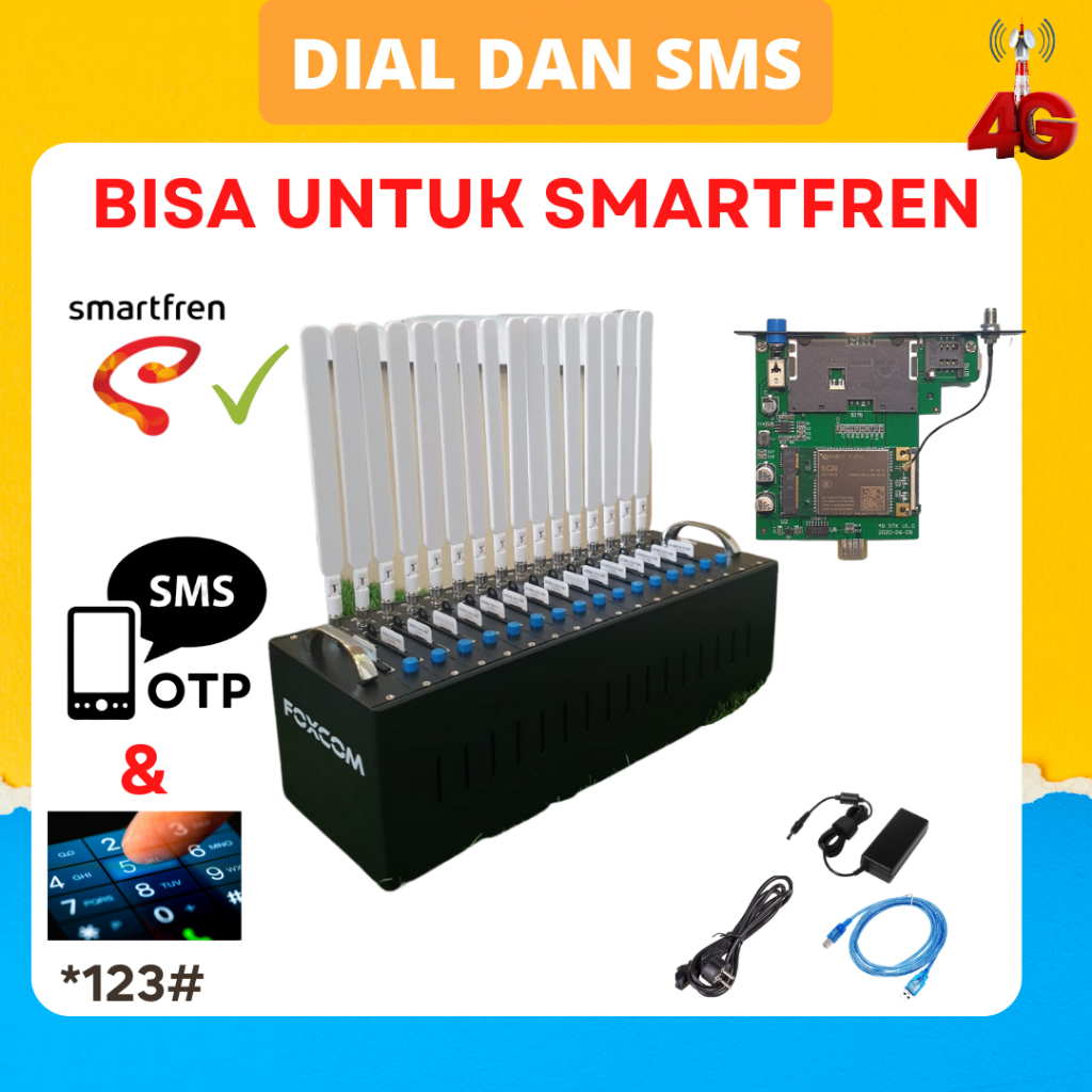 MODEM POOL FOXCOM 16 PORT DAN 8 PORT (2G-4G) CHIPSET QUECTEL M26 & EC20 GARANSI 1 TAHUN