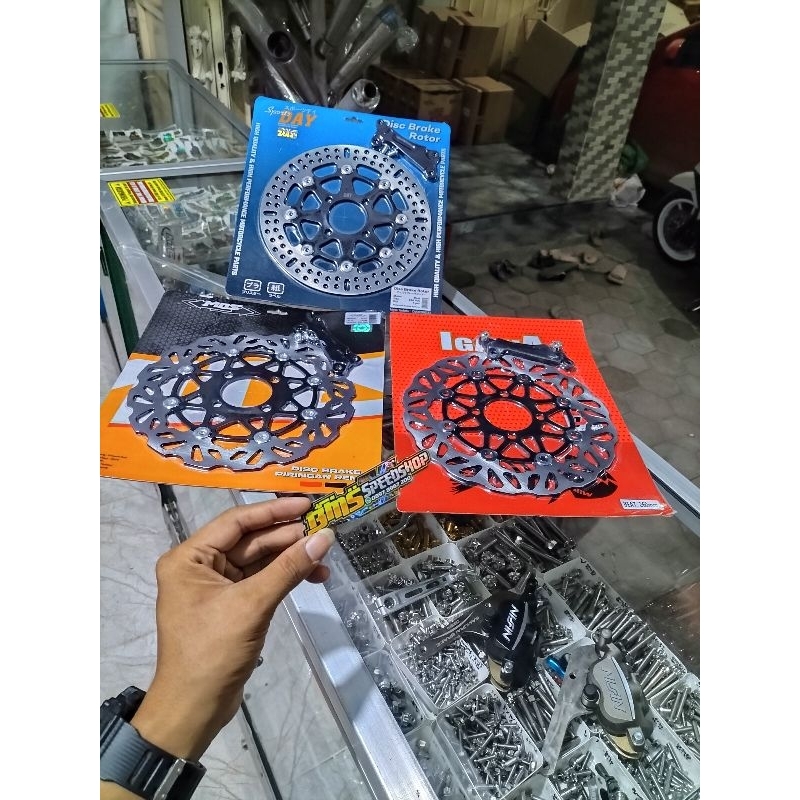 disc/Piringan/cakram MOS model KTC RACING,BREMBO ORIGINAL VIETNAM,GALVER ORIGINAL VIETNAM, MOS HITAM