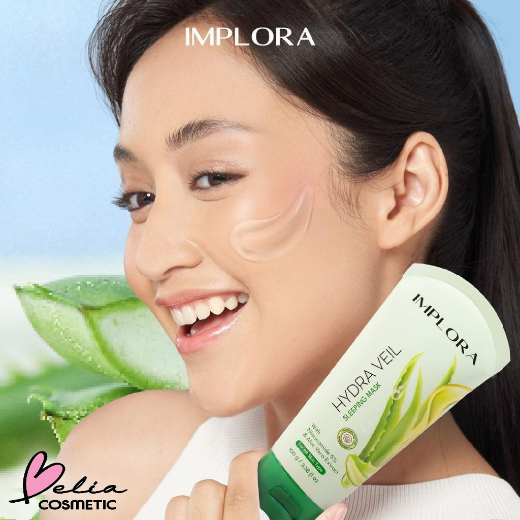 ❤ BELIA ❤ Implora Hydra Veil Sleeping Mask With Niacinamide 5% &amp; Aloe Vera Extract 100g | BPOM