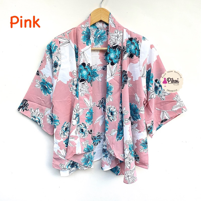 Cardigan crepe wanita murah / outer kimono wanita / cardigan panjang bunga / cardigan pantai / 3185