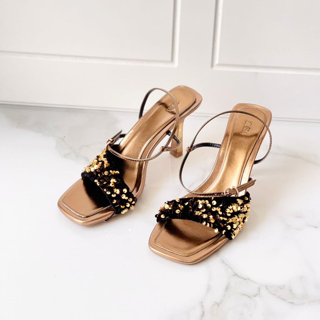 SANDAL WANITA ZS-3914 GOLD HEEELS 8CM