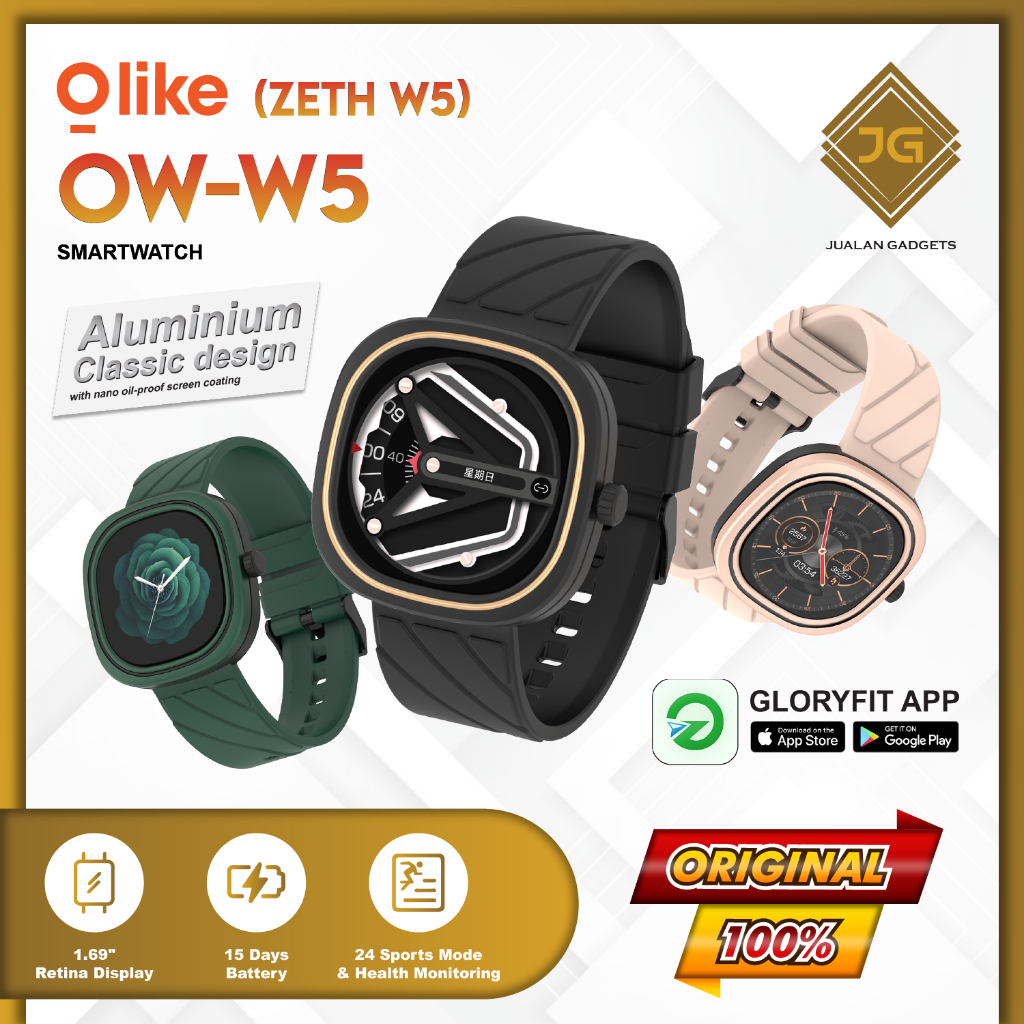 Olike OW-W5 Smartwatch ZETH W5 Blood Oxygen Monitor - Garansi Resmi