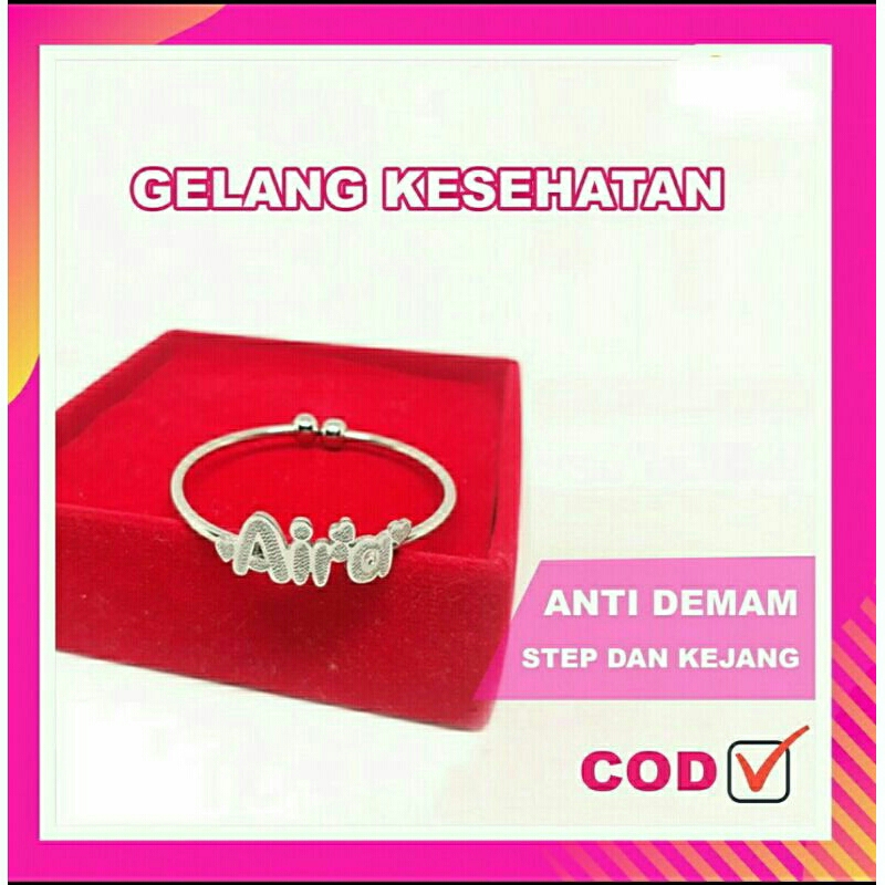 gelang titanium / gelang wanita / gelang pria / gelang tangan / gelang  nama silver / gelang anak / 