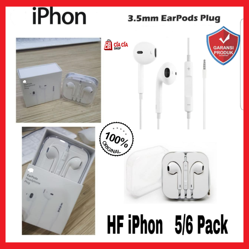 Earphone Headset Original 100% Ip 4 5 6 Handsfree In Ear