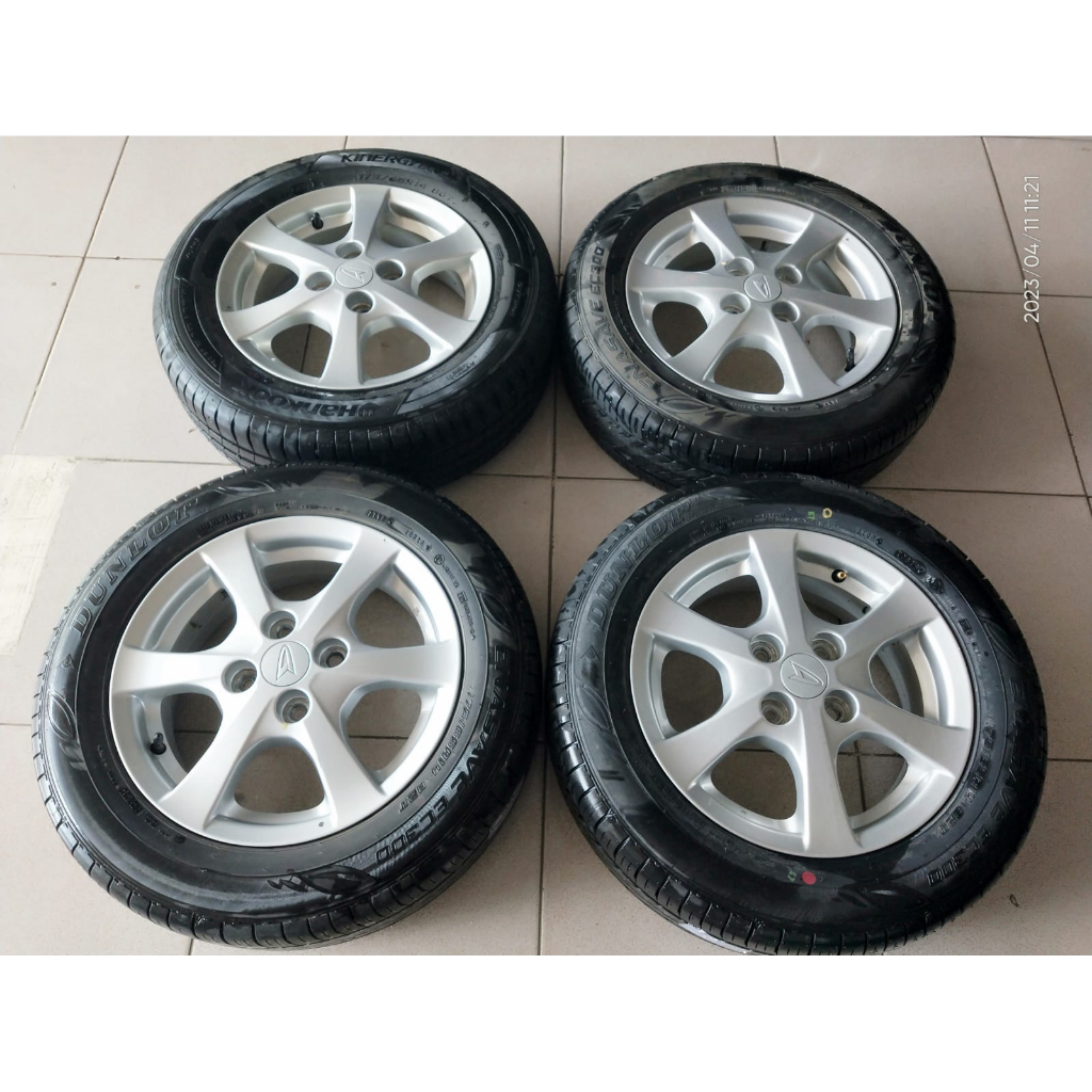 Velg Standar Bekas Mobil Ayla Murah Ring 14 Lebar 5  Inch Hole 4 x 100 Offset 45 Warna Silver Plush 