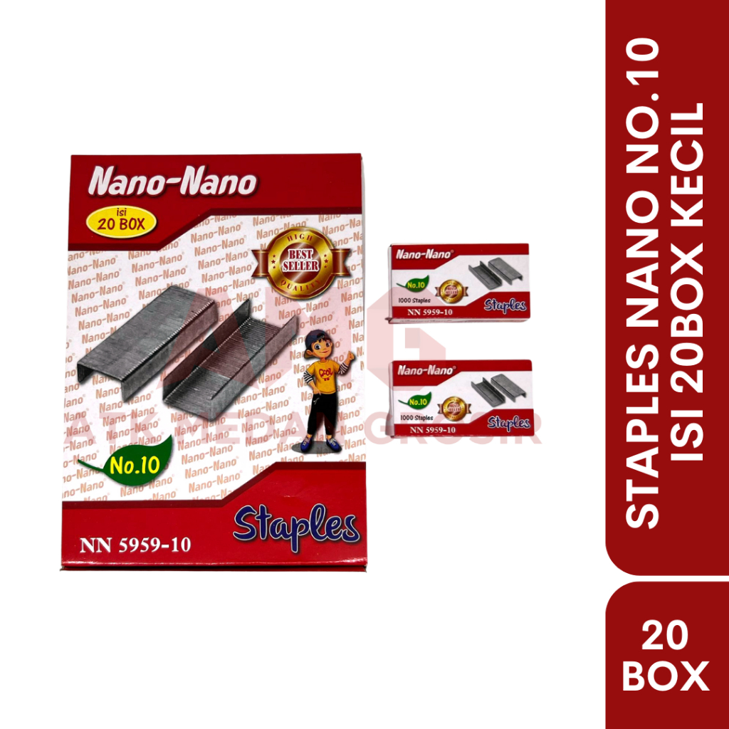 

STAPLES MURAH NANO-NANO (ANAK HEKTER) NO.10 PER BOX BESAR ISI 20 BOX KECIL