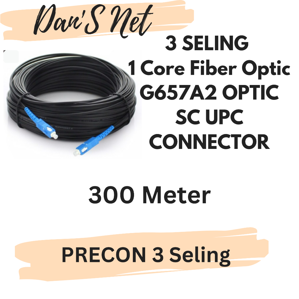 FIBER OPTIC PRECON 300M SC UPC 3 WIRE / 3 KAWAT 300 METER PRECON KABEL