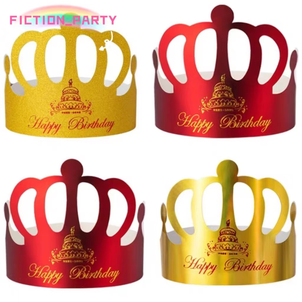 Mahkota ulang tahun topi mahkota kartun topi ulang tahun anak-anak karton emas dewasa topi ulang tah