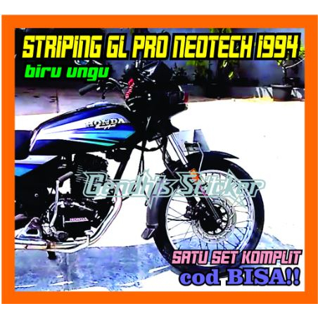 Striping Honda GL Pro Tahun 1994 Biru Ungu
