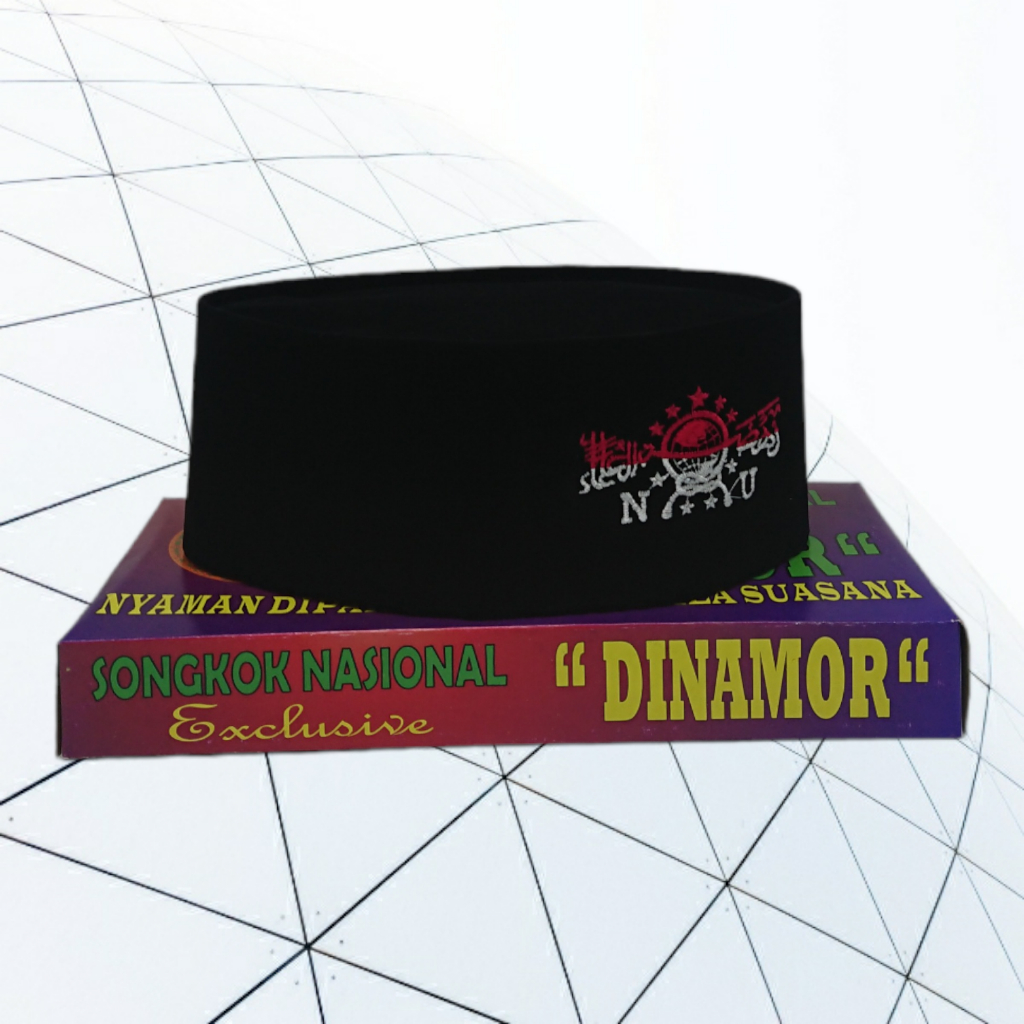 Songkok Dinamor NU Merah Putih / Songkok Hitam Polos / Songkok Hitam / Songkok Dewasa / Songkok Puti