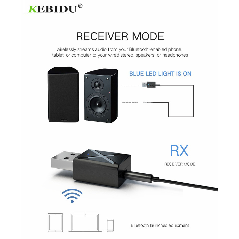 (PROMO) Mini Bluetooth USB CSR 5.0 Dongle Eksternal Adapter Transmitter Audio V5.0 For PC Laptop Komputer / 2 in 1 USB Dongle HiFi Audio Bluetooth Transmitter &amp; Receiver / USB Penerima Pemancar Audio Bluetooth 5.0 Transmitter &amp; Receiver laptop komputer PC