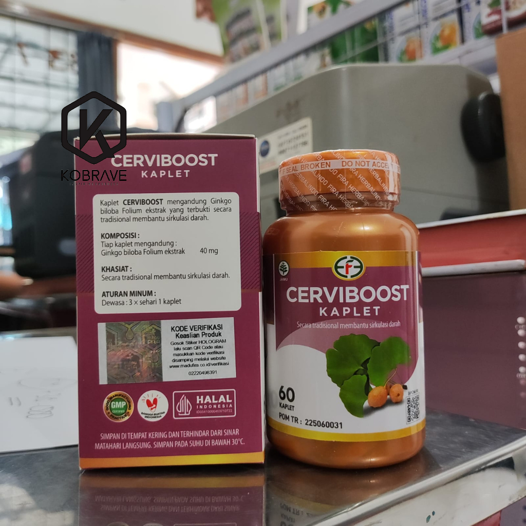 CERVIBOOST Kaplet Ginkgo Biloba Vitamin Otak Atasi Stroke Melancarkan Peredaran Darah