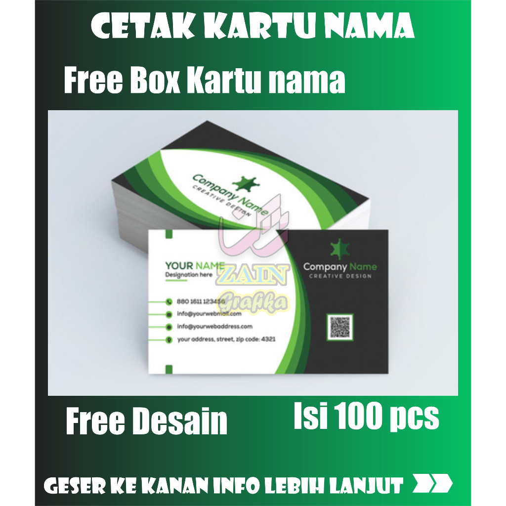 

Cetak Kartu Nama 2 Sisi bolak balik kartu nama Usaha Kartu Nama Identitas Kartu Nama Jualan zain grafika