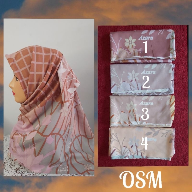 Hijab Segiempat Motif Bunga Oskara Azara
